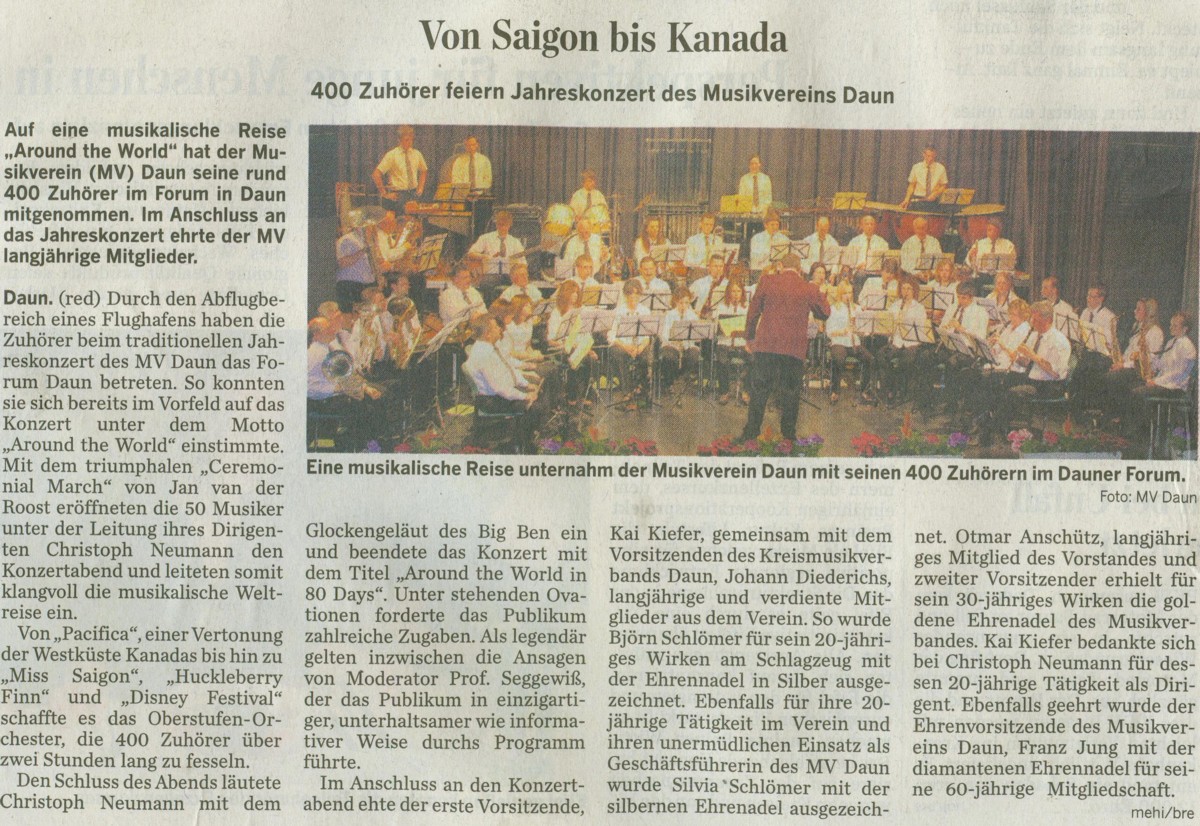 Trierischer Volksfreund, Dauner Zeitung f�r Daun und Kelberg vom 14.04.2009