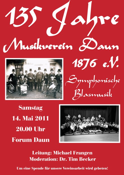 Plakat zum Jahreskonzert am 14.05.2011